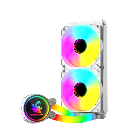 LP Gaming Rainbow Watercooler White 240mm 350W TDP