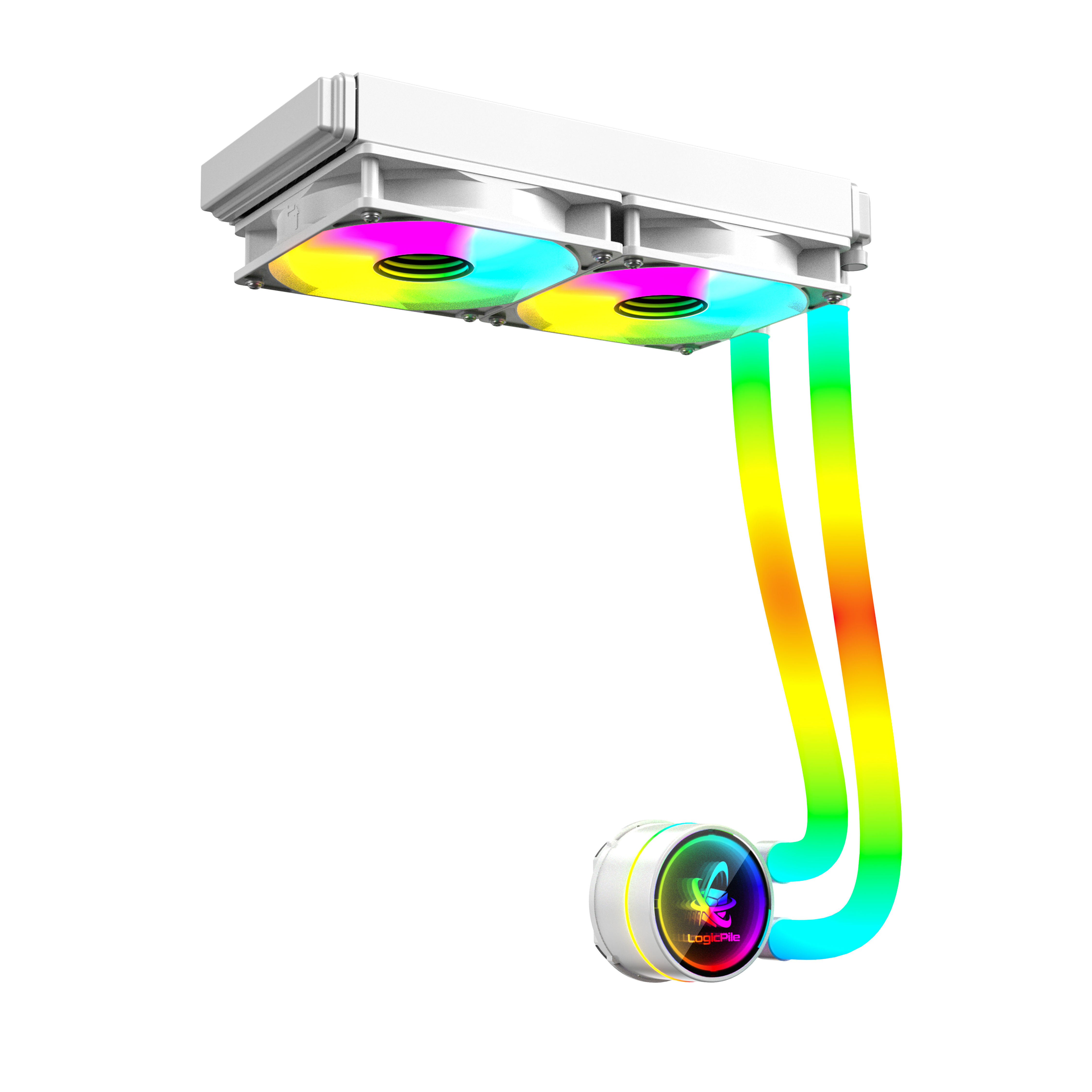 LP Gaming Rainbow Watercooler White 240mm 350W TDP