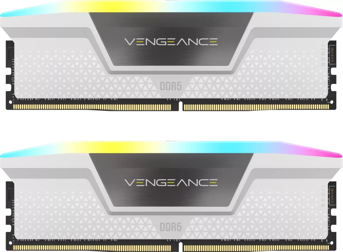 Corsair Vengeance RGB weiß UDIMM 32GB Kit, DDR5-6000, CL30-36-36-76